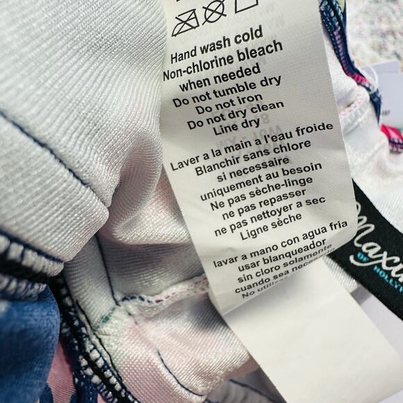 New Maxine of Hollywood Floral High Neck Double Ruffle Tankini Swim Top Size 16W - Picture 11 of 12